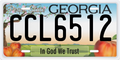 GA license plate CCL6512