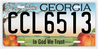 GA license plate CCL6513