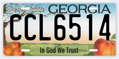 GA license plate CCL6514