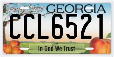 GA license plate CCL6521