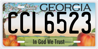 GA license plate CCL6523