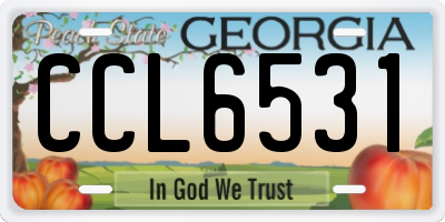 GA license plate CCL6531