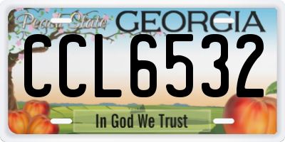GA license plate CCL6532