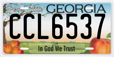 GA license plate CCL6537