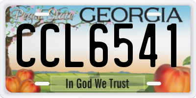 GA license plate CCL6541