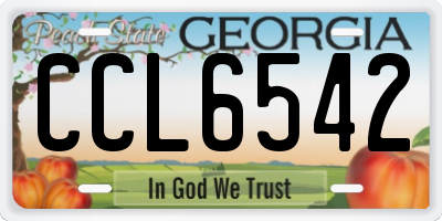 GA license plate CCL6542