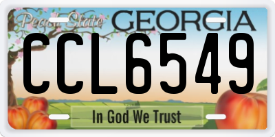 GA license plate CCL6549