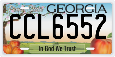 GA license plate CCL6552