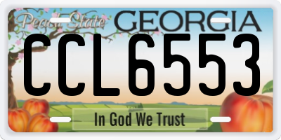 GA license plate CCL6553
