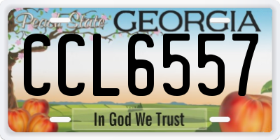GA license plate CCL6557
