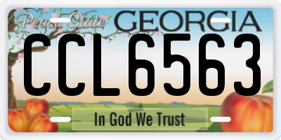 GA license plate CCL6563