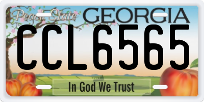 GA license plate CCL6565