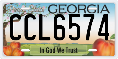 GA license plate CCL6574