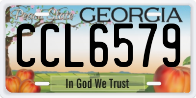 GA license plate CCL6579