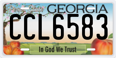 GA license plate CCL6583