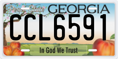 GA license plate CCL6591