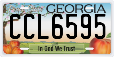 GA license plate CCL6595