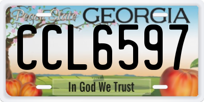 GA license plate CCL6597