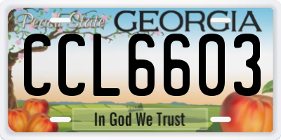 GA license plate CCL6603