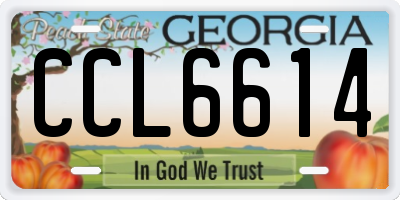 GA license plate CCL6614