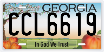 GA license plate CCL6619