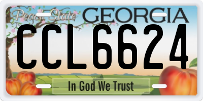 GA license plate CCL6624