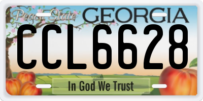 GA license plate CCL6628