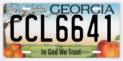 GA license plate CCL6641