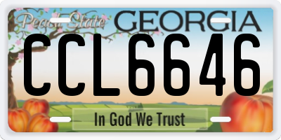 GA license plate CCL6646