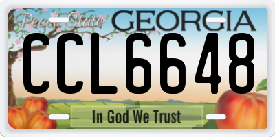 GA license plate CCL6648