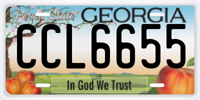GA license plate CCL6655