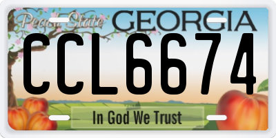 GA license plate CCL6674