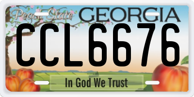 GA license plate CCL6676