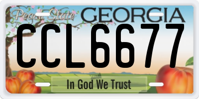 GA license plate CCL6677