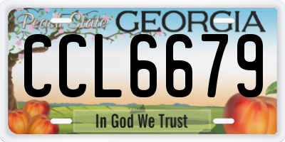GA license plate CCL6679