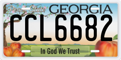 GA license plate CCL6682