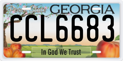 GA license plate CCL6683