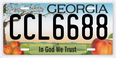 GA license plate CCL6688