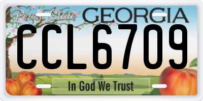 GA license plate CCL6709