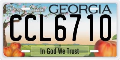 GA license plate CCL6710