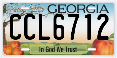 GA license plate CCL6712