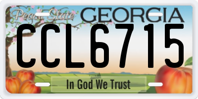 GA license plate CCL6715