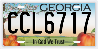 GA license plate CCL6717