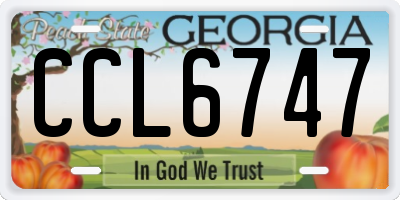 GA license plate CCL6747
