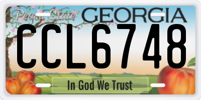 GA license plate CCL6748