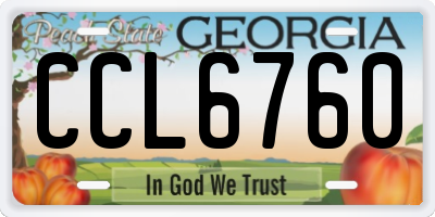 GA license plate CCL6760
