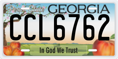 GA license plate CCL6762