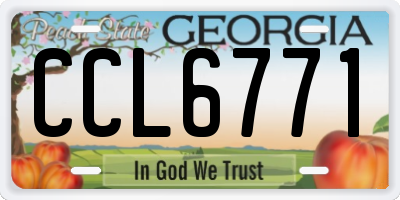 GA license plate CCL6771