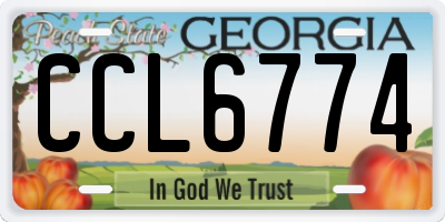 GA license plate CCL6774