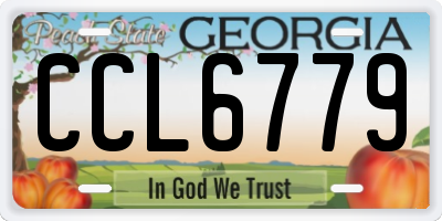 GA license plate CCL6779